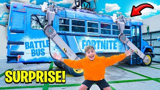 Surprising our Son with a FORTNITE BATTLE BUS In Real Life