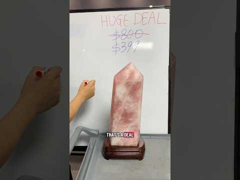 Huge deal on the massive rose quartz tower! #crystals #massivecrystals #rosequartz