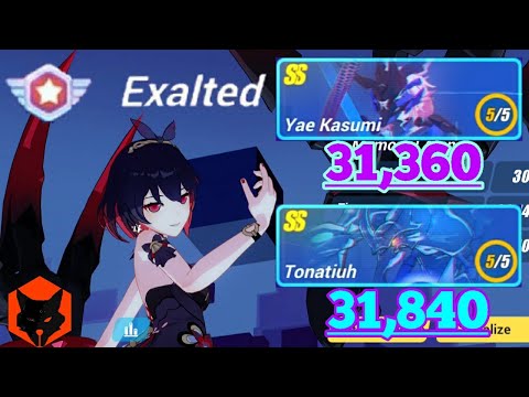 Memorial Arena (Exalted) | Tonatiuh 31,840 / Kasumi 31,360 | Honkai impact 3