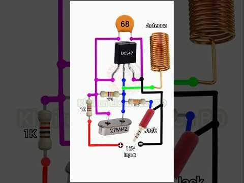 DIY 1KM FM Transmitter Circuit Diagram #khairunelectronicsbd #shorts #diycircuit