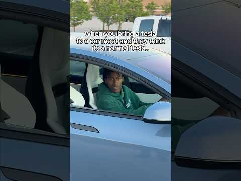 When you bring a tesla plaid to a car meet