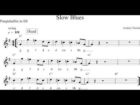 Slow Blues for alto saxophone (in Eb)