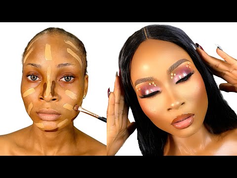 FLAWLESS MAKEUP TRANSFORMATION | RHINESTONES GLAM MAKEUP