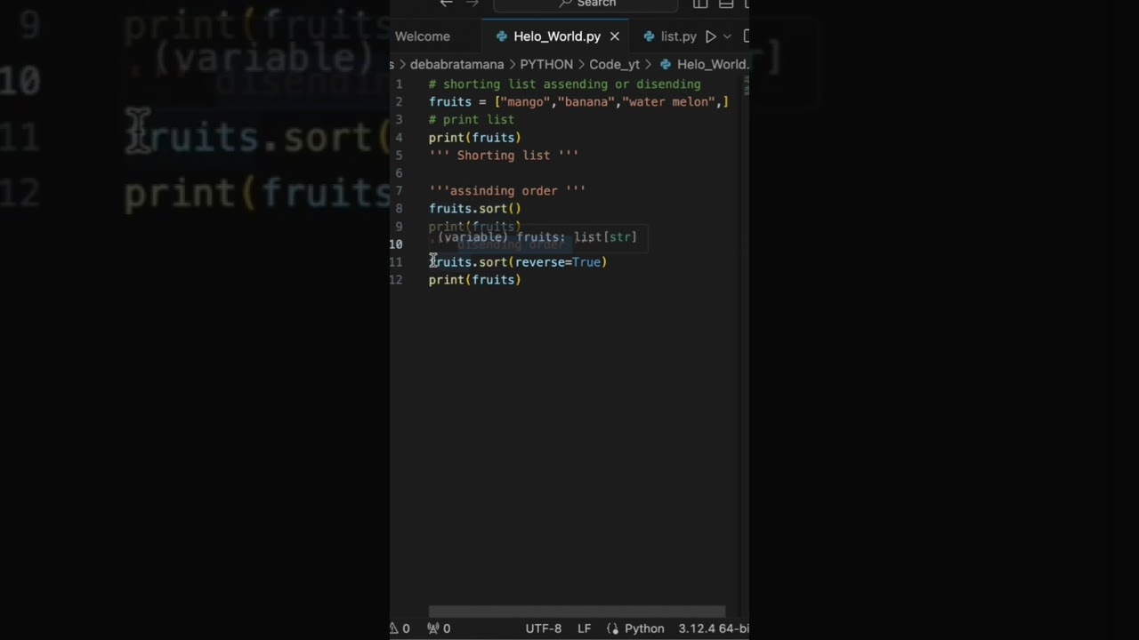 Day 6 of 60 days challenge #chalange #programmers #programming #coding #python #day6 #6 #CodeWithDeb