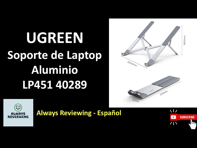 Vídeo relacionado con NGS LAPNEST - Soporte de Regazo Multifuncional y Ergonómico para Portátiles de hasta 15,6" con Base Acolchada, Ajustable con 8 Niveles de Altura