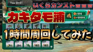 カキタモ浦1時間でいくらがカンストｗｗｗ報酬どうなるの？【スプラトゥーンレイダース】