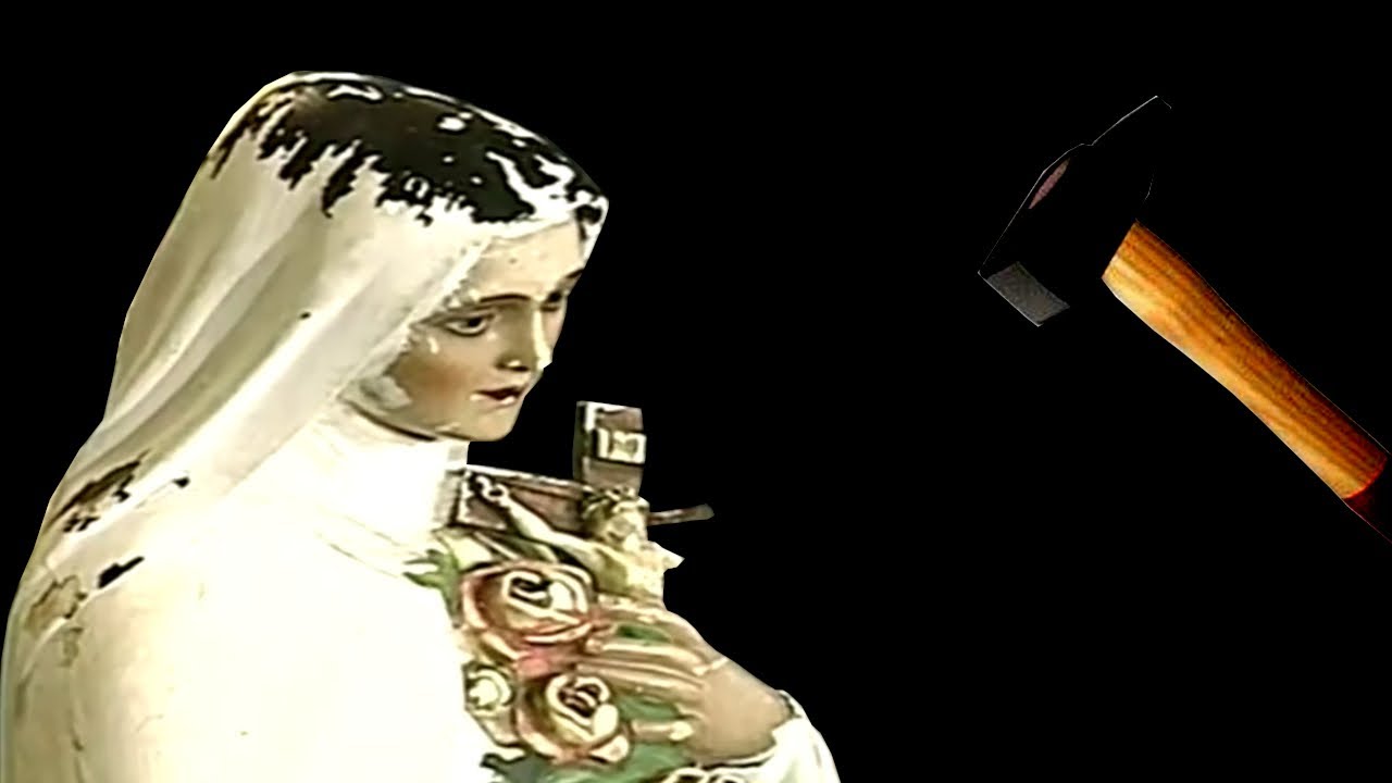 Pasteur détruit la statue de la vierge Marie!