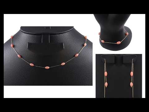 Teleios Luxe 18K Gold Rice Corals Beaded Jewelry Set - TL0000261
