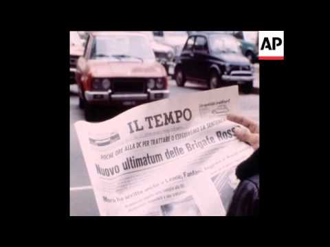 UPITN 2 5 78 NEWSPAPER HEADLINES ON ULTIMATUM ON MORO'S DEATH