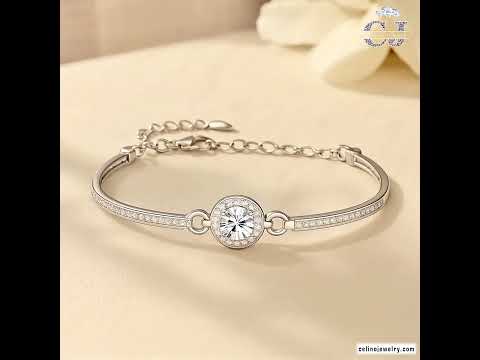 Moissanite Diamond Bracelet — Gold product video