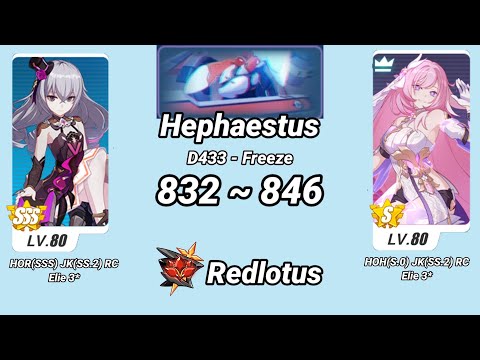 Redlotus D433: Hephaestus (Freeze) 832~846 Pts - HOR(SSS)/HOH(S.0) RC JK(SS.2) Elie 3* | Honkai 6.4