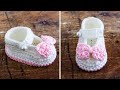 Crochet Baby Booties Easy CLOSE UP Step By Step Tutorial