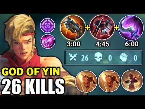 GOD OF YIN - 26 KILLS IN JUST 10 MINUTES | YIN SOLO HYPER CARRY | BEST BUILD & EMBLEM | MLBB