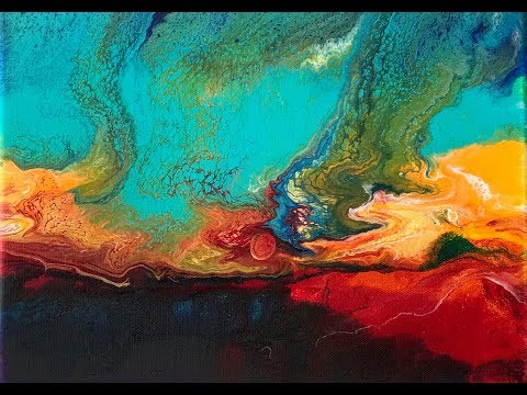 Acrylic Pour Painting 325 -Sunset Swipes
