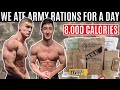 We lived off military rations for a day (8,000 CALORIES) *24 hour MRE food challenge*