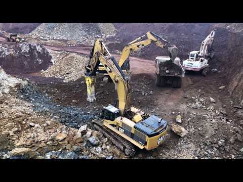 Caterpillar 385C Excavators With Bucket And Hammer And Terex RH30 With Ripper - Sotiriadis Mining