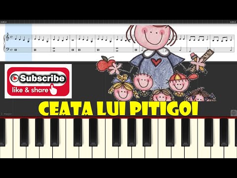 🎹 CEATA LUI PIȚIGOI (tutorial PIAN - nivel începător) - cântece copii grădiniță
