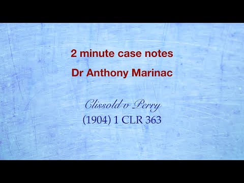 Clissold v Perry (Mandamus in Australia)