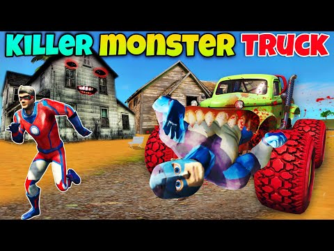 Big Attack On Rope Hero By Killer Monster Truck In Gta 5 | Rope Hero Vice Town