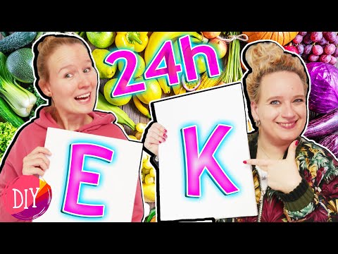 24 Stunden NUR 1 BUCHSTABEN ESSEN | E wie EVA & K wie KATHI