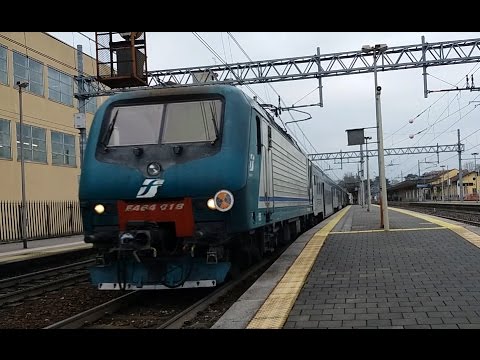 E.464-018 + CARROZZE "Piano Ribassato" TRENORD (+PILOTA "Gallinari") STAZIONE DI MONZA
