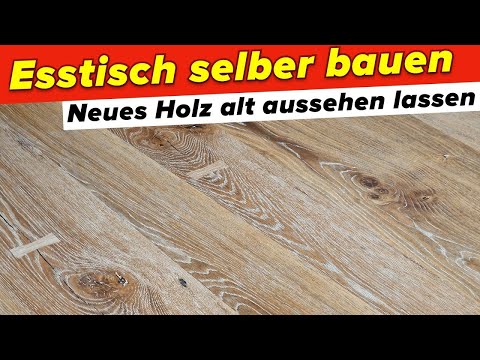 HOW to make new wood look vintage/old | Build a dining table #9