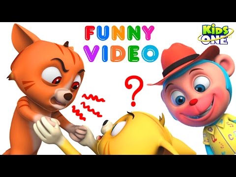 Two CATS and Mr. Monkey Fight over CAKE | Funny Prank Videos for Children