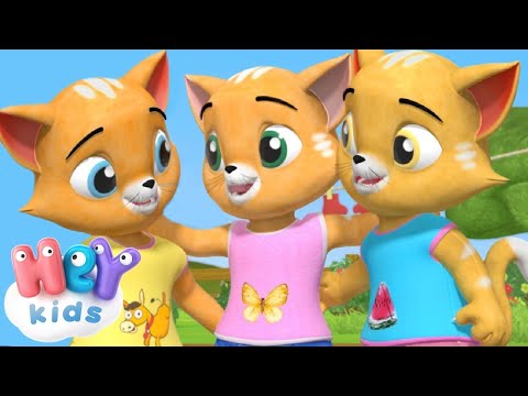 Tre Små Kattungar 🐱 Svenska Barnsånger | HeyKids