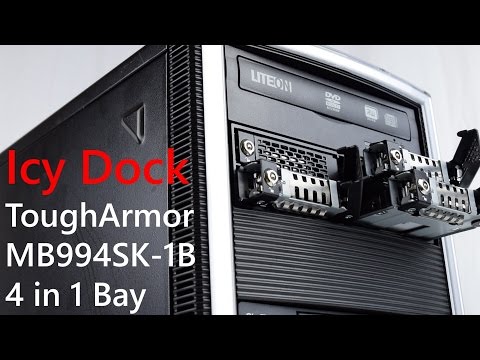 „Icy Dock“ 4 x 2,5 colio SATA HDD / SSD „ToughArmor“ (MB994SK-1B) video