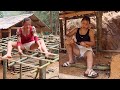 TIMELAPSE: START to FINISH Alone BUILD LOG CABIN (Bamboo House) - How To Build Wooden, Bamboo Cabins