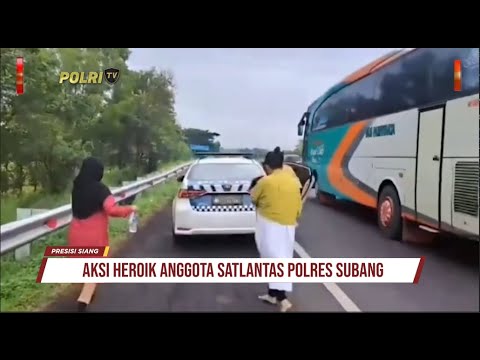 PERSONEL POLRES SUBANG MELAKUKAN PERTOLONGAN PERTAMA SAAT MUDIK 2024