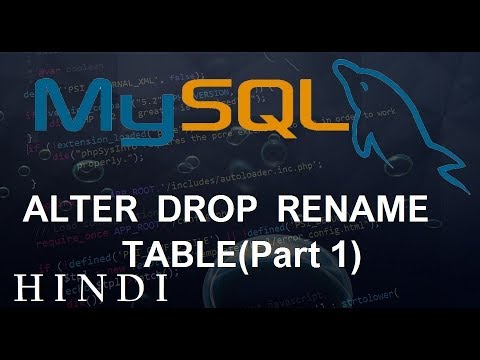 MySQL Database Tutorial 28 ALTER DROP RENAME TABLE Part 1 हिन्दी