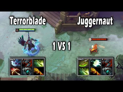 Terrorblade vs Juggernaut | 30 lvl Full items | 1 vs 1 Epic Battle | Who win?