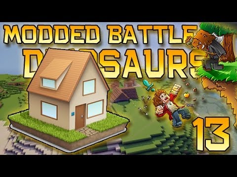 Minecraft: Modded Dinosaur Survival Let's Play w/Mitch! Ep. 13 - HOW TO BUILD A DINO HOUSE!
