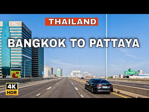 Dirigindo na rodovia Bangkok | Dirigindo de Bangkok para a cidade de Pattaya 🇹🇭🚘