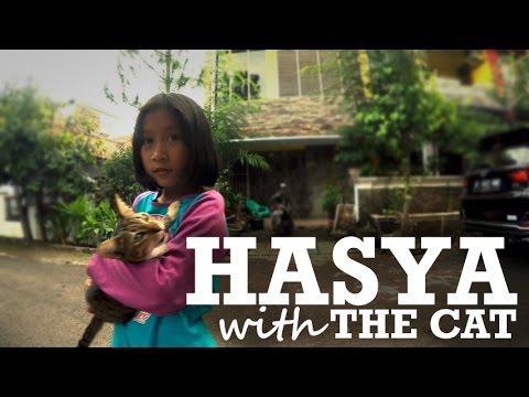 Hasya with the cat