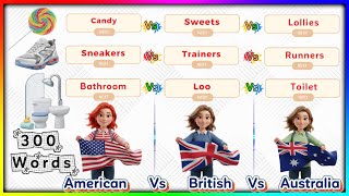 American Vs British Vs Australian Accent || One Language, Three Accent - USA Vs. UK Vs. AUS English 