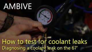 Testing for a coolant leak