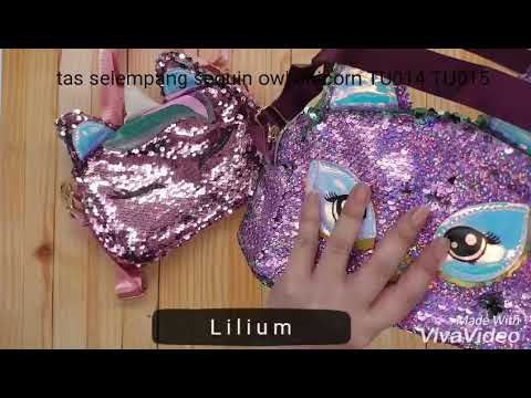 Tas selempang sequin unicorn owl TU014 TU015 by lilium