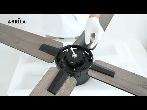 Vídeo de Talco Ventilador de Techo LED DC Blanco y Haya Fabrilamp