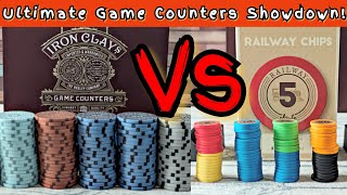 Board Game Counters, Roxley Iron Clays vs Playte Railway Chips