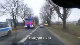 preview picture of video 'Polskie drogi marzec 2015/03/11 DW634, wypadek DW634 Wołomin - Tłuszcz'