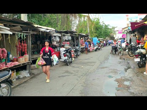 Old a Market in Phnom Penh City,Cambodia 🇰🇭 Walking Tour:2024