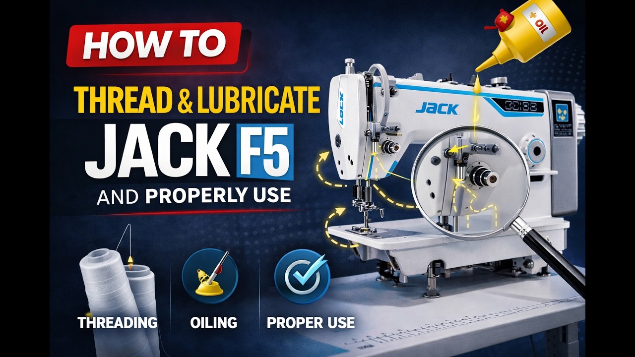 How to Thread, Lubricate & Properly Use a Jack F5 Straight Stitch Sewing Machine
