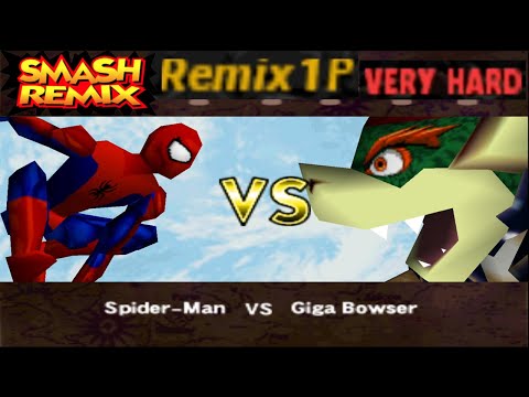 Smash Remix - Classic Mode Remix 1P Gameplay with BETA Spider-Man (VERY HARD)