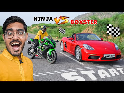 Drag Race- Our Boxster VS Ninja ZX10R | Super Bike VS Super Car🔥