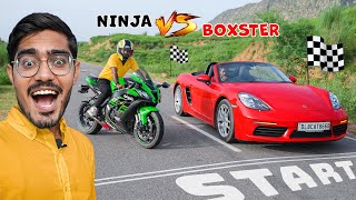 Drag Race- Our Boxster VS Ninja ZX10R  Super Bike 