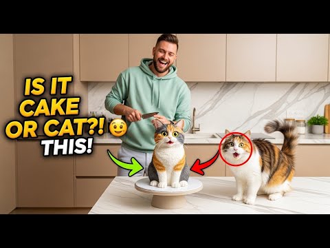 LIVE: Calico Cat Reacts to Cake That Looks Like Her! 😱🐱🍰 #CalicoCat #Live #Cake #CuteCats