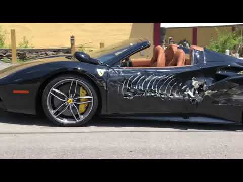 Ferrari shedded by lug nut spikes on semi truck