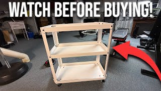 3 Tier Rolling Tool Cart with Lockable Silent Wheels, 330 LBS Capacity, Metal Service Cart for Home,